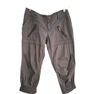 YA-YA Women's Capri Gray Cotton Breeches Size 2
